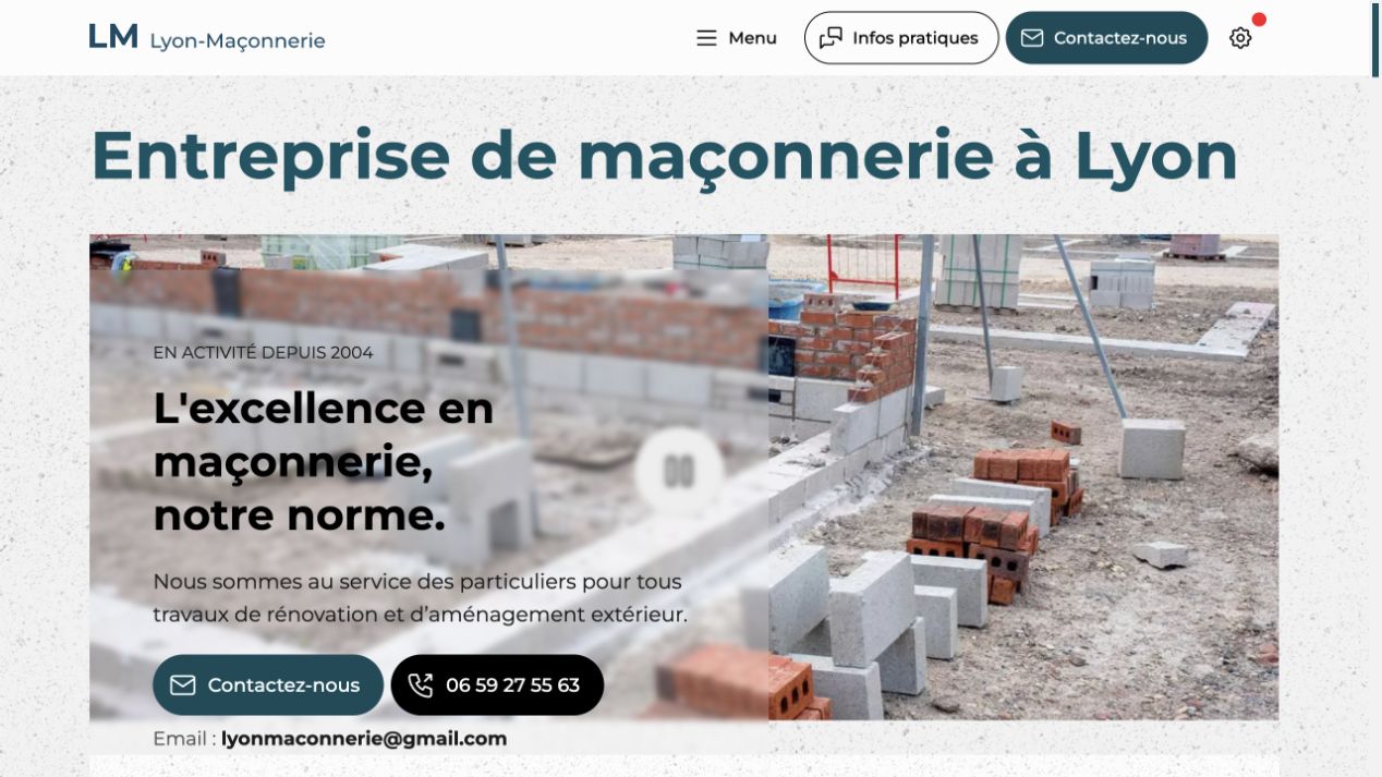 Capture du site de Lyon Maçonnerie – Eric Larguet