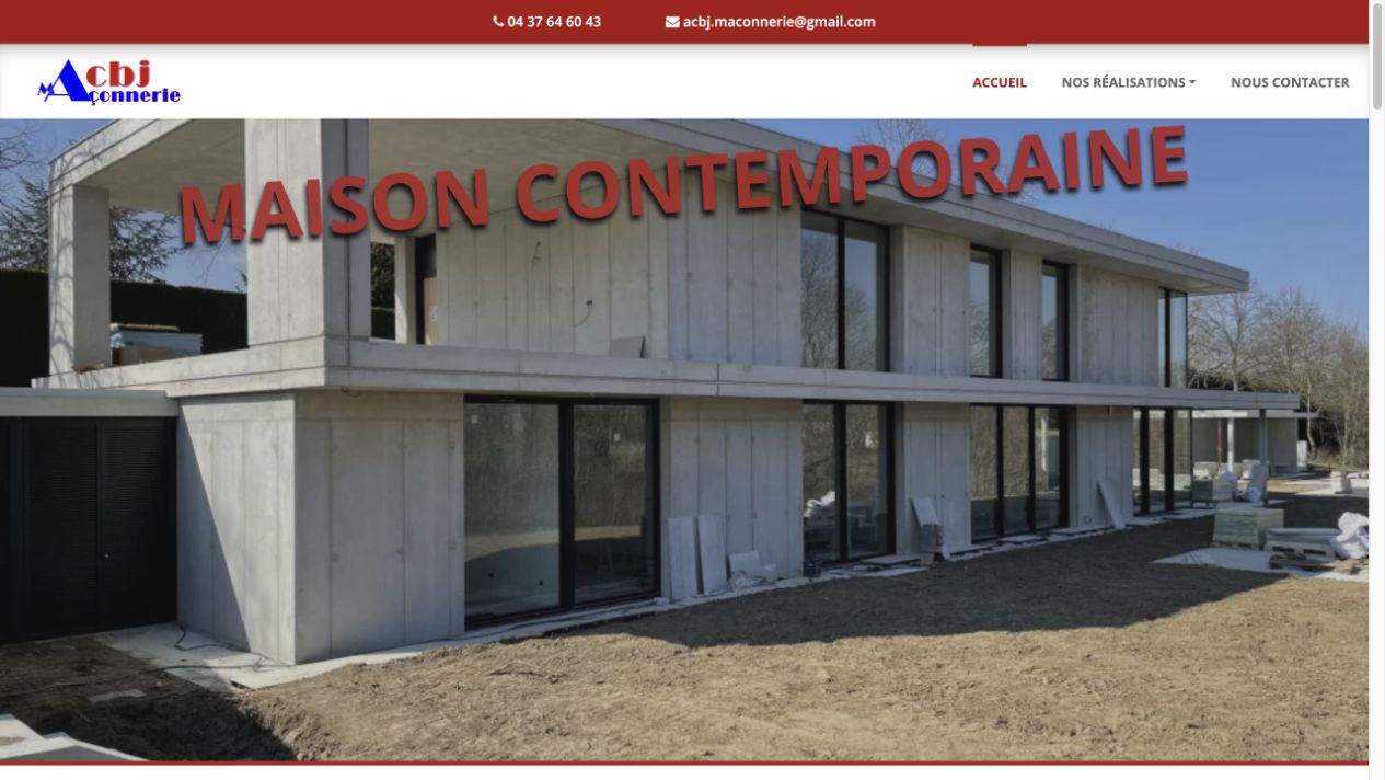 Capture du site de ACBJ Maçonnerie