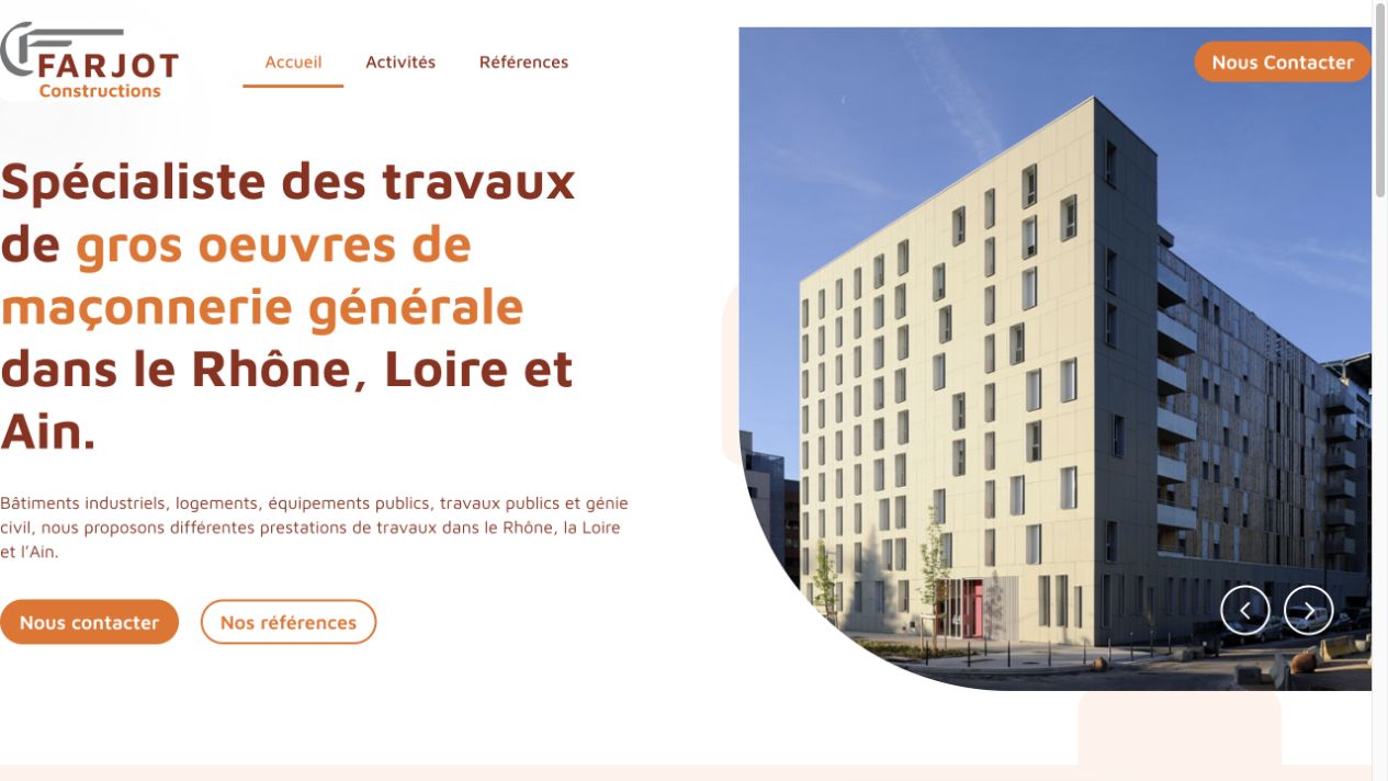 Capture du site de Farjot Constructions