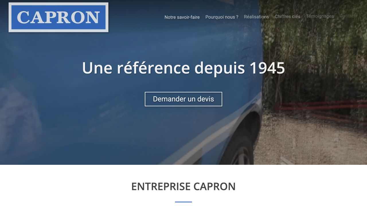 Capture du site de Entreprise Capron