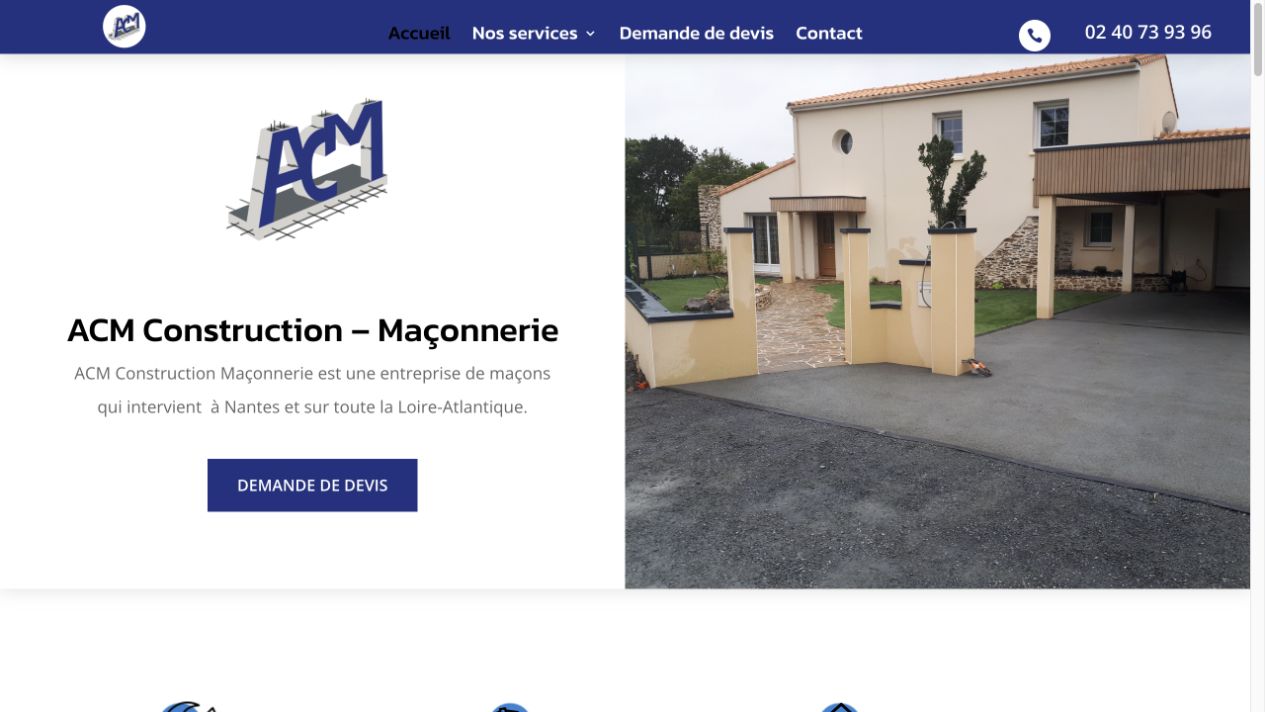 Capture du site de ACM Construction Maçonnerie