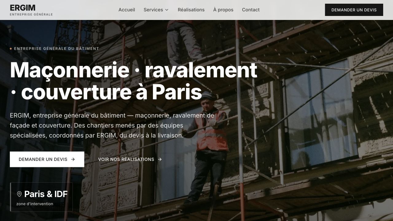 Capture du site de ERGIM