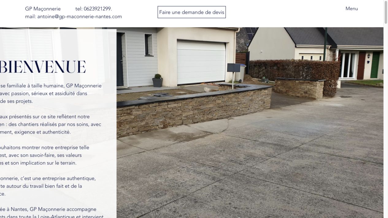 Capture du site de GP Maçonnerie