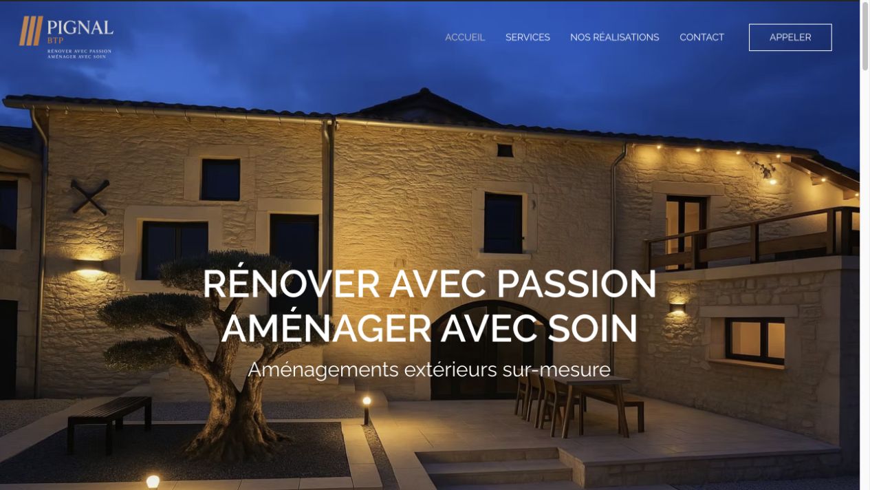 Capture du site de Pignal BTP